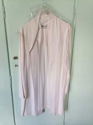 S.L. Fashions long white duster blazer plus size, like new