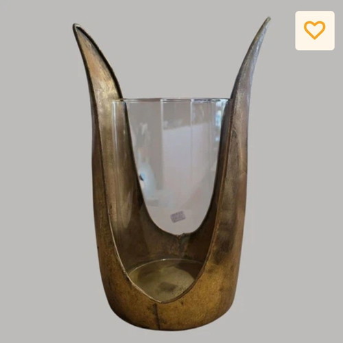 Metal candle holder gold color 24x29 cm new