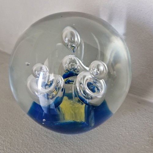 Vintage handmade paperweight like new made of blown glass