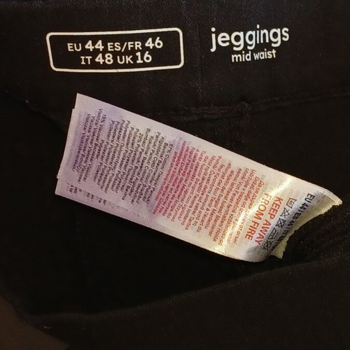 Μαύρο jeggings mid waist EU 44 καινούργιο, άνετο και ελαστικό