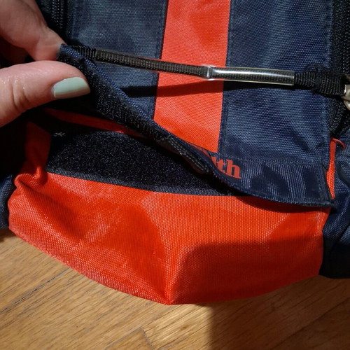 Men's toiletry bag like new, blue and red