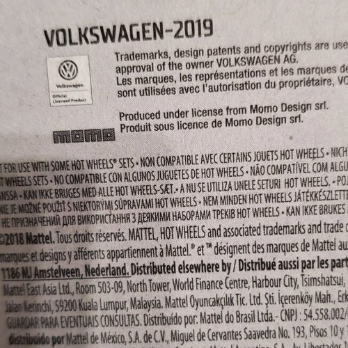 Hot Wheels Volkswagen Golf 2019 sealed