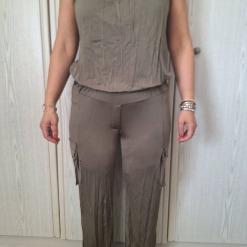 Enzzo fashion khaki one-piece jumpsuit size S like new