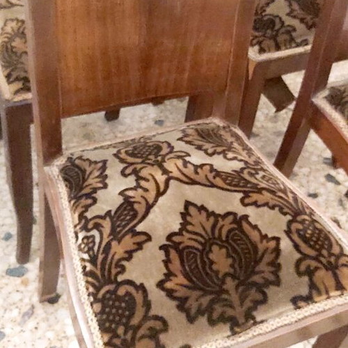 Chairs set of 4 used from 1940-1950 solid walnut wood