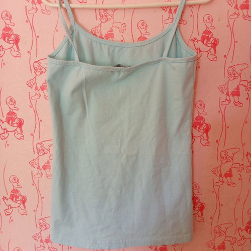 Women's sleeveless top used, turquoise, size S