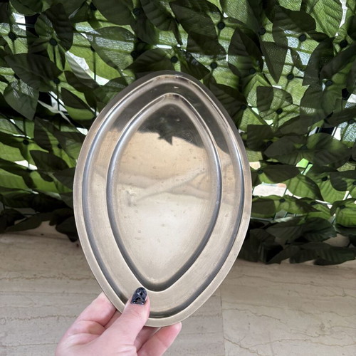Stainless steel serving platter, oval 28 x 17 cm