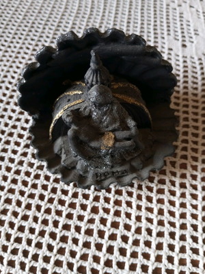 Decorative item new, black color, made of volcanic rock