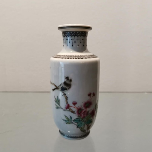 QING vase used, vintage Asian porcelain