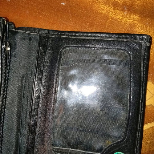 YSL women's wallet used, black leather vintage