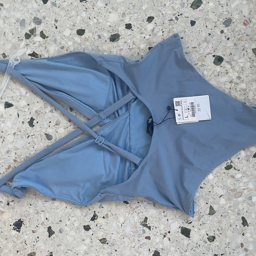 Zara one-piece swimsuit light blue size L new