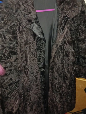 Astrakhan fur coat like new, black, long