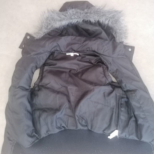 Sleeveless black jacket used with hood, size M