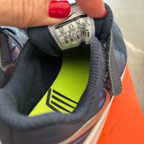 Nike athletic shoes used No 26 blue with velcro