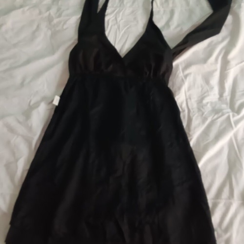 Enzzo dress medium with sequined belt, like new, black, cotton