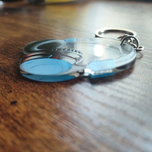Keychain with 2D headphones design new, multicolored