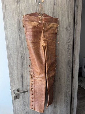 Real leather trousers used, brown
