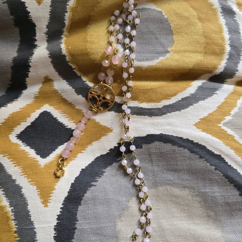 Rosary new, pink and gold