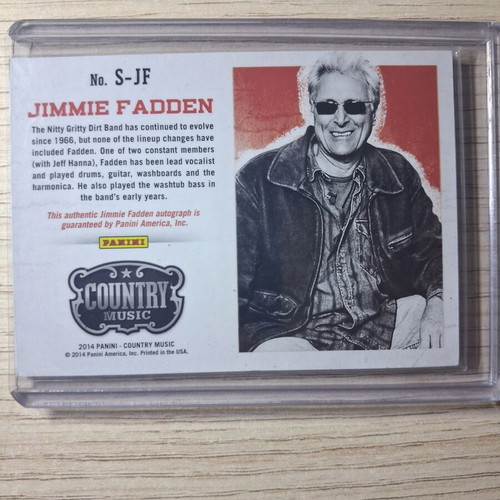 Jimmie Fadden Panini Country Music autograph card