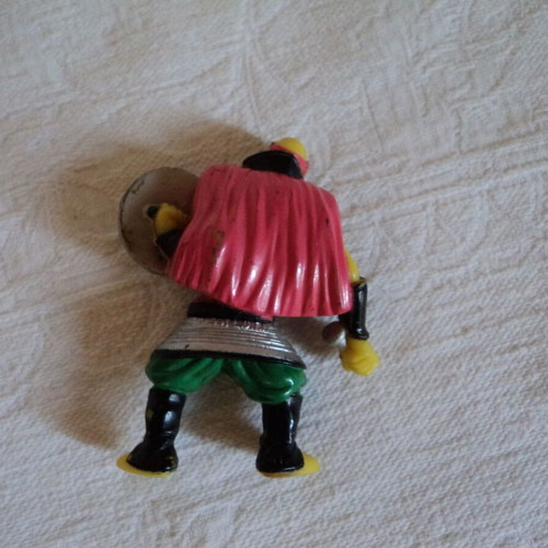 Small action figures used, approx. 8cm, including Power Rangers and Archaeopteryx