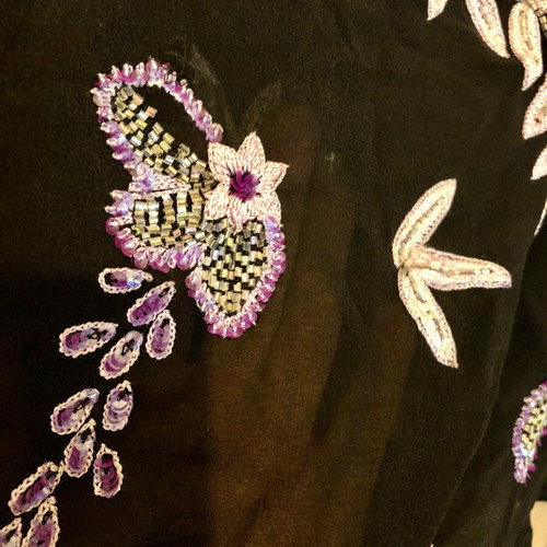Vintage Sheer Silk Top with Handmade Embroidery JFW like new