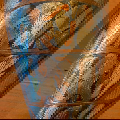 Χειροποίητο εγχάρακτο βάζο από τρία μέταλλα με αναπαραστάσεις Αρχαίας Αιγύπτου