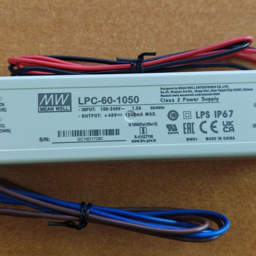 Mean Well LPC-60-1050 power supply new, IP67, 1050mA constant current