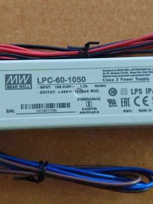 Mean Well LPC-60-1050 power supply new, IP67, 1050mA constant current