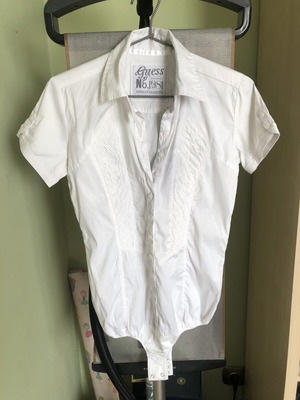 Guess women's bodysuit shirt like new, size S, white cotton