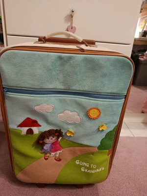 Large children's travel suitcase like new with velvet exterior design