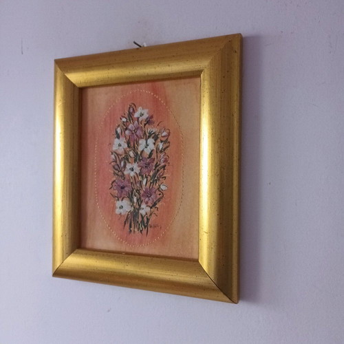 Painting used 28x25 cm signed in frame