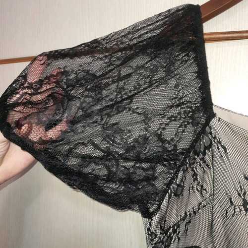 Women's dress XL with lace like new, black and beige