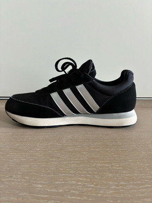 Adidas sneakers like new, black with silver stripes, size 39