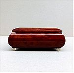  Μουσικό κουτί ξύλινο με ασημένια πρόσοψη, ιαπωνικής κατασκευής - Sankyo.