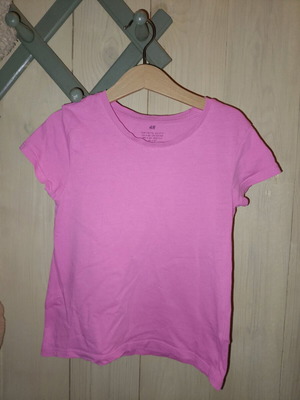 T-shirt H&M size 110/116, 5/6 years, pink, like new