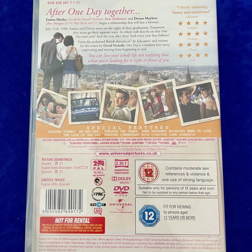 One Day DVD English Version like new, romantic