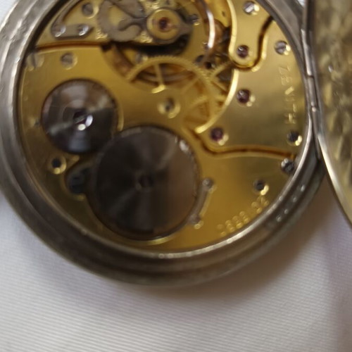 Zenith collectible pocket watch refurbished, Grand Prix 1900 with 15 rubies