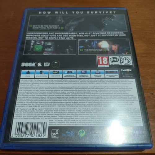 Alien Isolation PS4 game like new