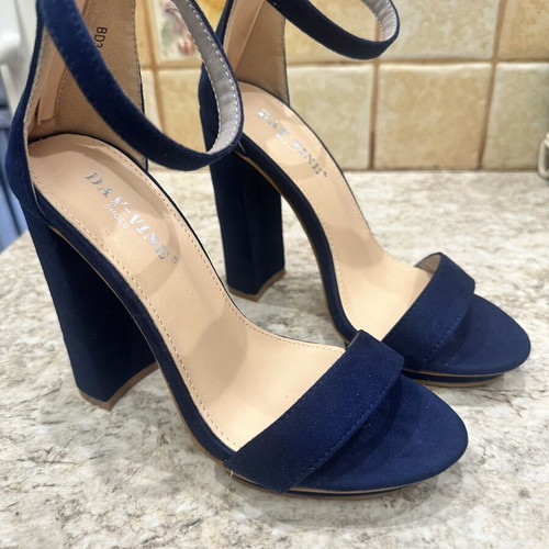 High heel navy blue sandals