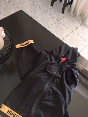 Hugo Boss tracksuit with pants and jacket, black and gold