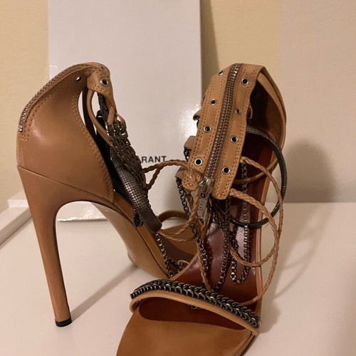 Isabel Marant leather sandals with chains and zipper, like new