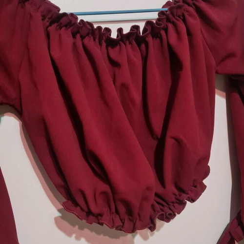 New Look top new, red, one size with sleeve ties