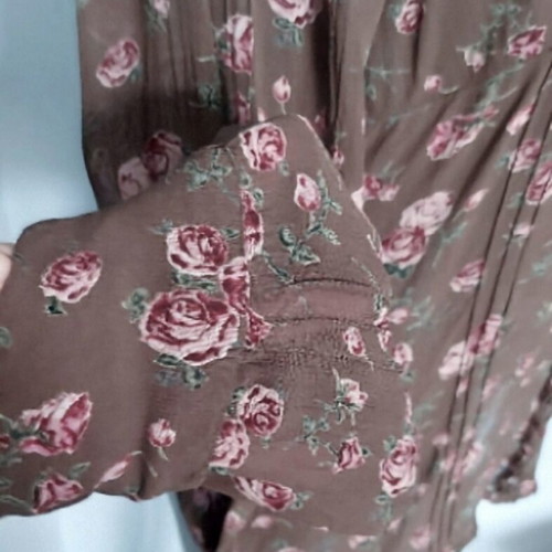 H&M chiffon shirt with floral military print, like new, XL-XXL