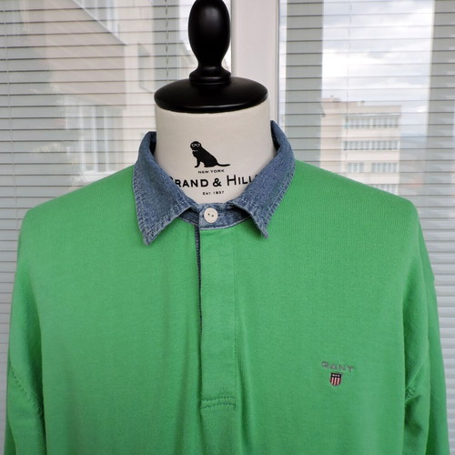Gant Mens Green Cotton Long Sleeve Jumper like new, size XXL-3XL
