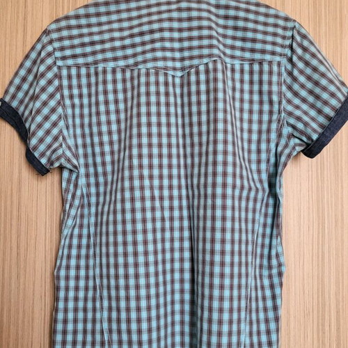 Men's short-sleeve shirt used, size S, turquoise