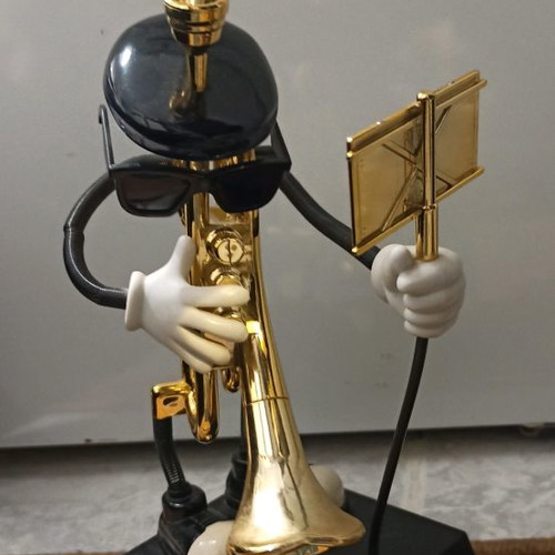 Vintage trumpet figure used, functional, 1980s