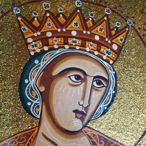Icon of Saint Catherine like new, traditional egg tempera