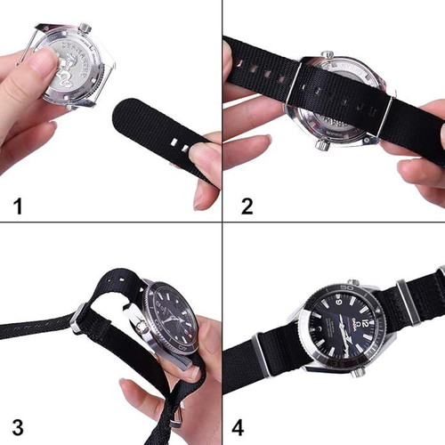 Λουράκι Nato Strap Style Premium Scuba Μαύρο 19mm - 20mm καινούργιο