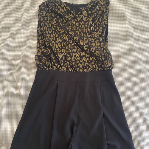 Zara playsuit black with gold details like new, size M