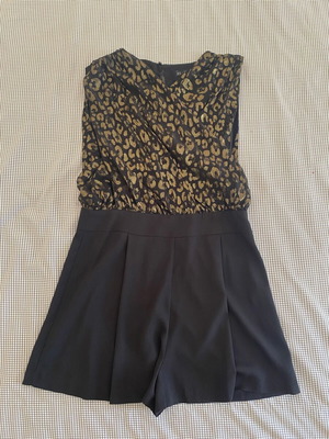 Zara playsuit black with gold details like new, size M