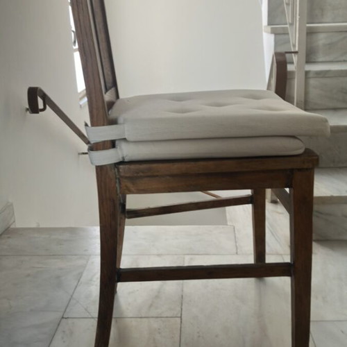 Wooden chairs used, set of 2 with cushions